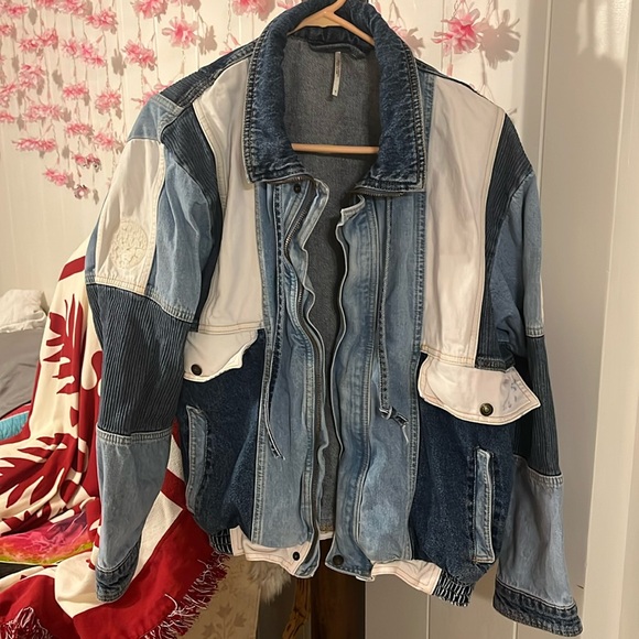 Free People Jackets & Blazers - Free People Denim Patch oversized jacket